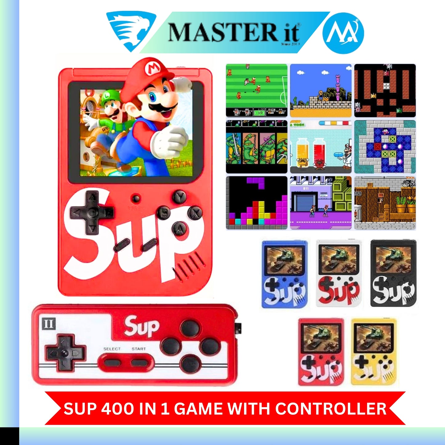 SUP Game Box Plus 400-in-1 Retro Handheld Gaming Console with Controller – Portable Video Game Player for Kids & Adults | TV Connect Support
