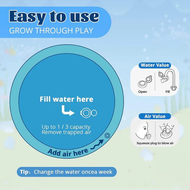 Baby Patting Water Mat – Sensory Tummy Time Play Mat for Infants & Toddlers