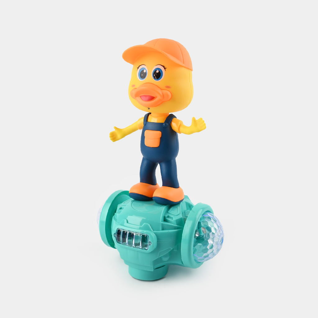 Dancing Cartoon Duck Toy – B/O Musical Duck with Colorful Lights & Rotating Action