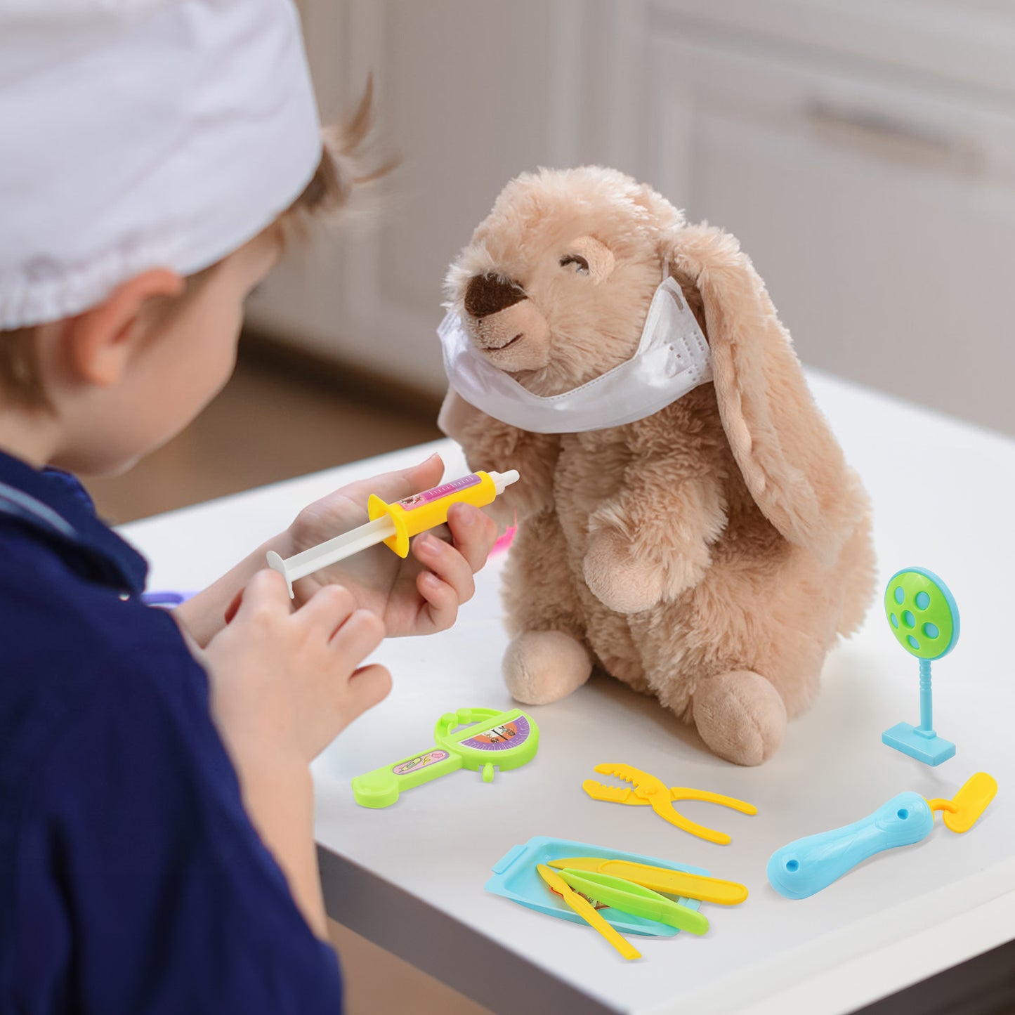 Kids Doctor Play Set Medical Kit Toy with Stethoscope, Injection & First Aid Box – Portable Doctor Role Play Toy for Boys & Girls – Educational Pretend Play Hospital Toy Set
