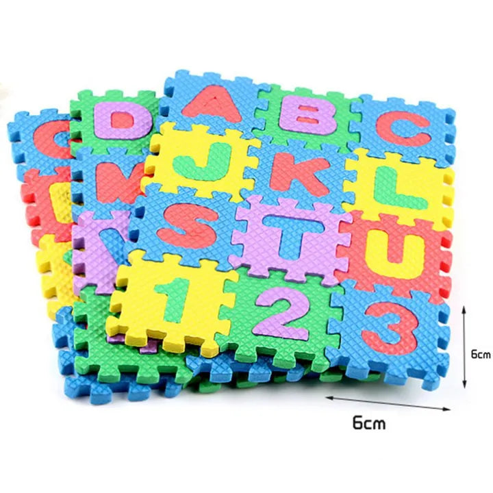 Kids ABC Block Mat – Alphabet & Number Foam Puzzle Play Mat for Kids