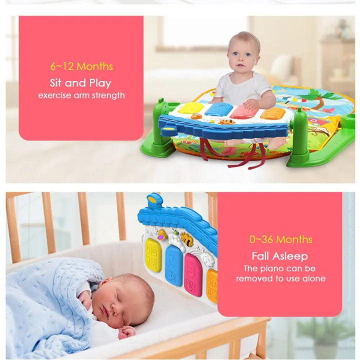 Huanger 3-in-1 Newborn Baby Play Gym Piano Fitness Rack & Activity Mat