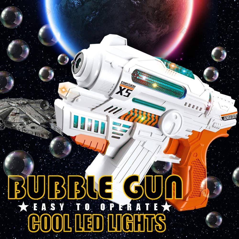 2-in-1 Automatic Bubble Gun Toy with Music & LED Lights – Electric Bubble Blaster for Kids | Perfect Birthday & Eid Gift