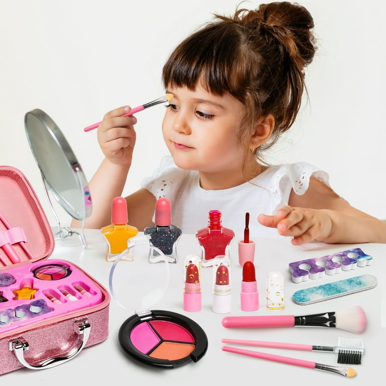 Unicorn Makeup Kit Toy for Girls – 2 in 1 Beauty Box Set with Safe Pretend Cosmetics, Mirror & Accessories | Perfect Gift for Kids
