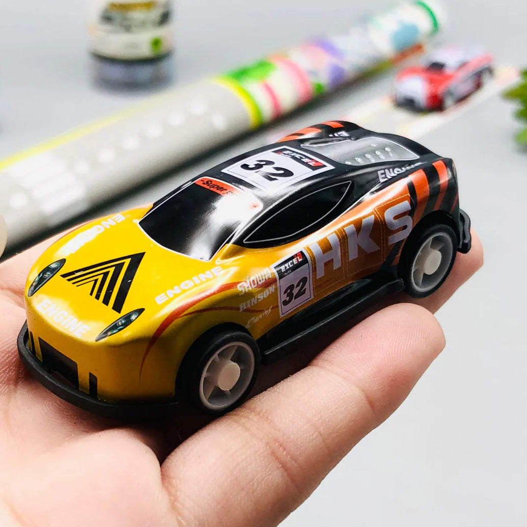 6Pcs Mini ABS Inertial Cars Set With Road Map & Storage Box