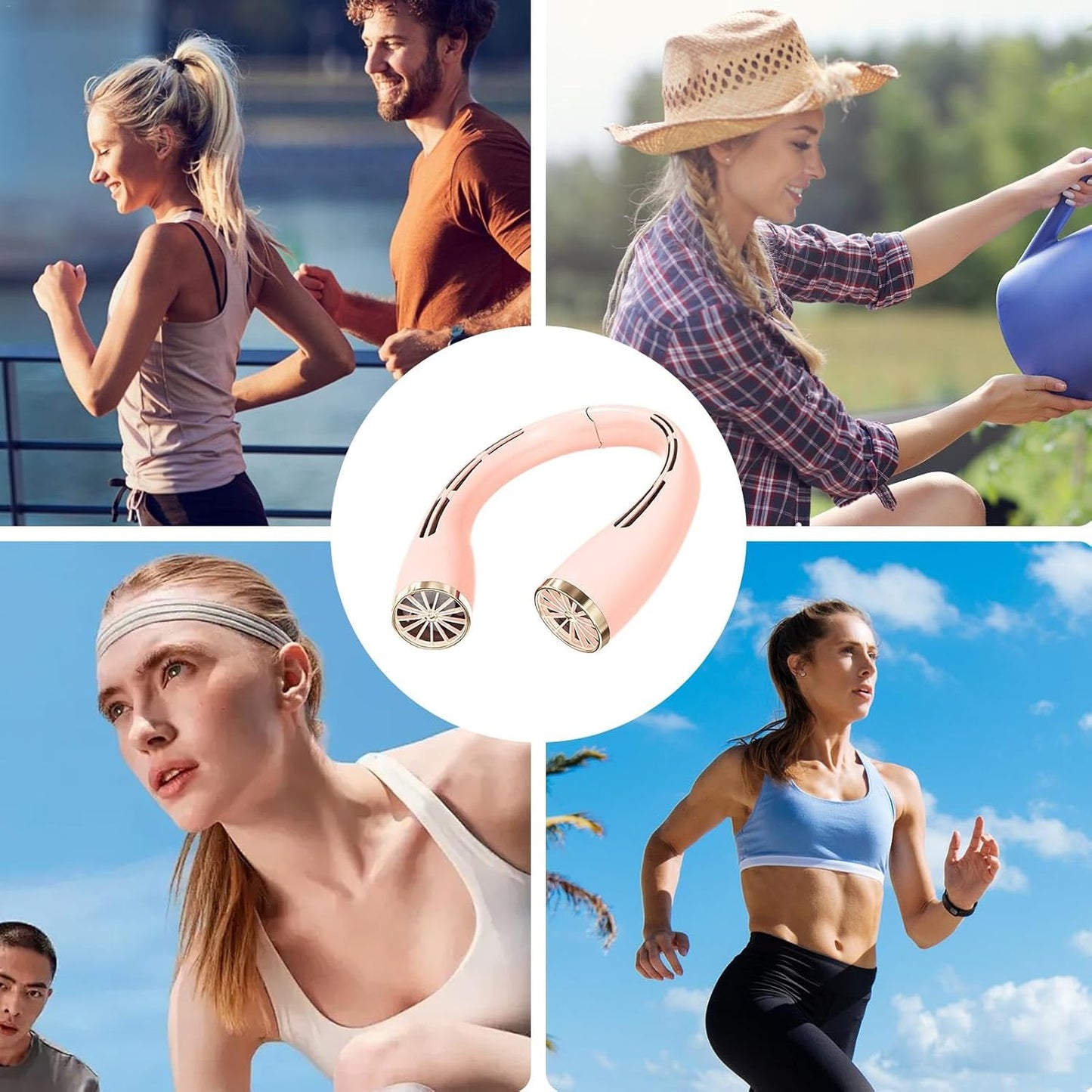 Neck Air Conditioner Bladeless Portable Fan – Rechargeable 3-Speed Neck Hanging Cooling Fan