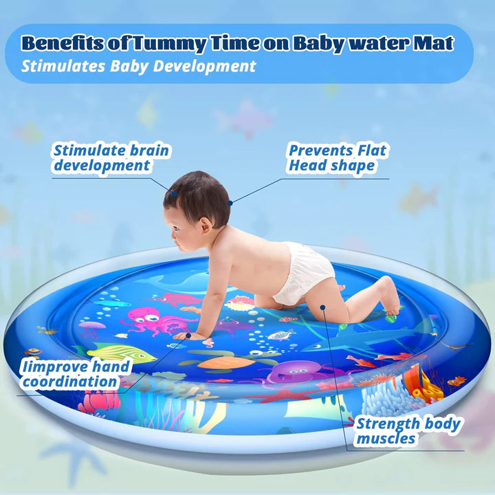 Baby Patting Water Mat – Sensory Tummy Time Play Mat for Infants & Toddlers