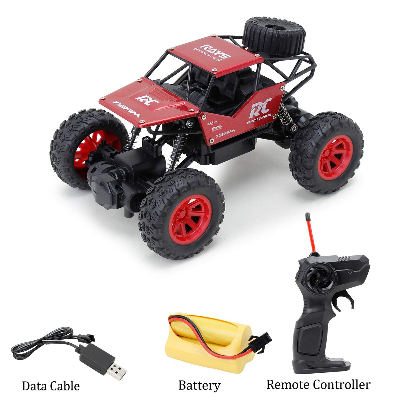 RC Alloy Monster Truck Metallic Body – Wireless Remote Control Toy for Kids (USB Rechargeable)