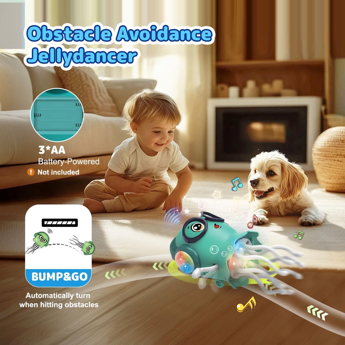 Dancing Jellyfish Baby Toy, Magic Dancing Music Crawling Toy
