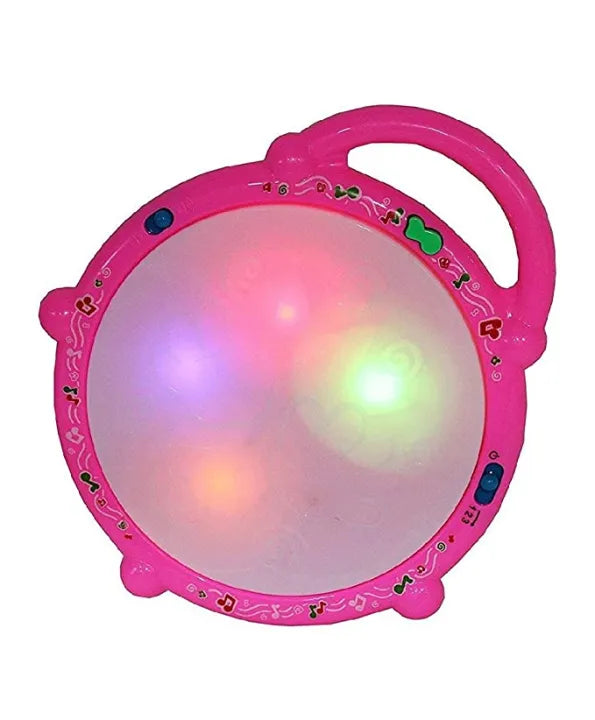 Flash Drum With 3 Functions With Lights & Musics - Drum Sticks Included