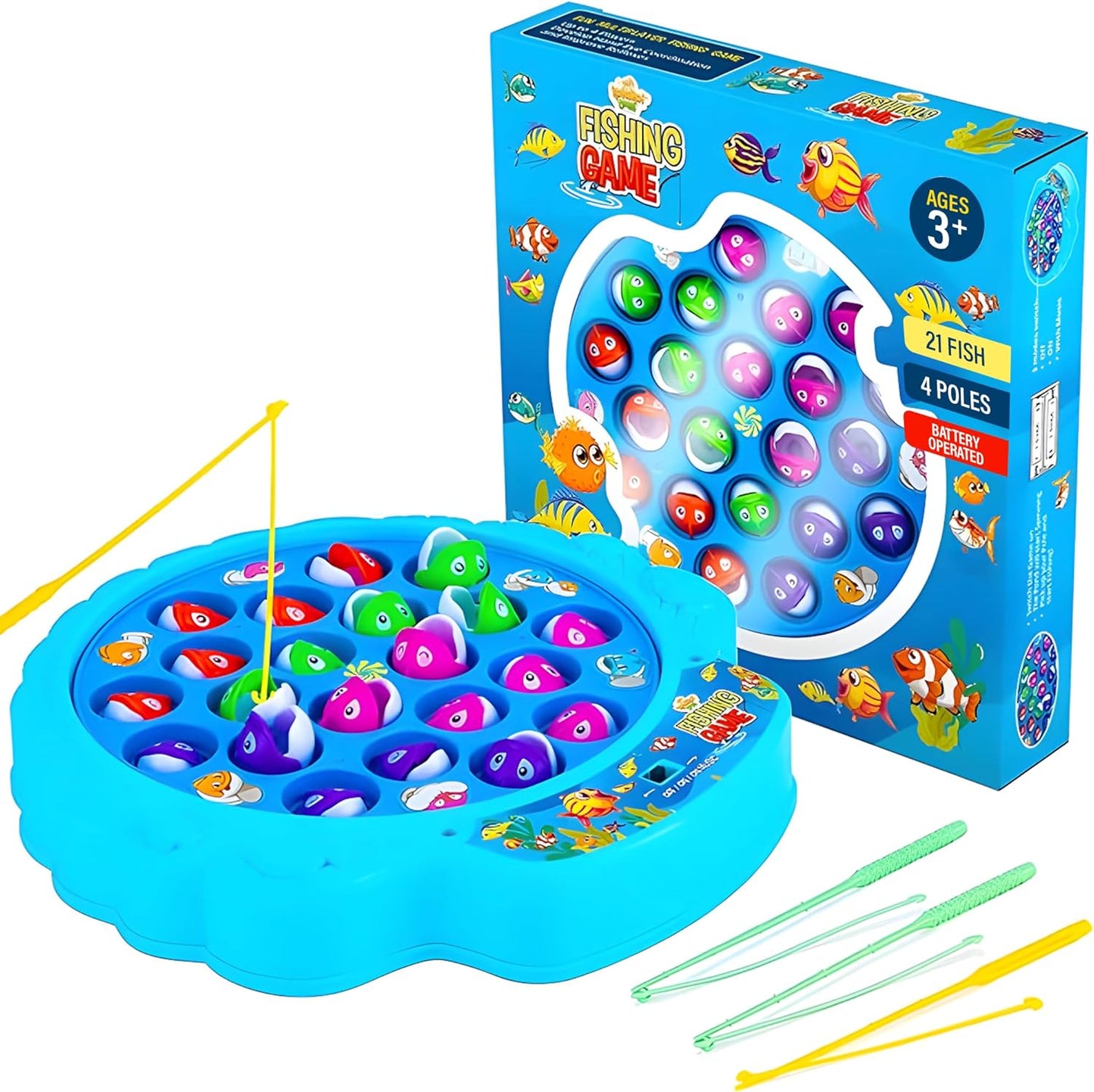 Fun Fishing Game for Kids –  Hook Fish Toy with Rotating Board and Music