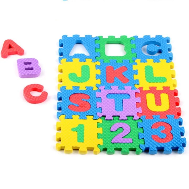 Kids ABC Block Mat – Alphabet & Number Foam Puzzle Play Mat for Kids