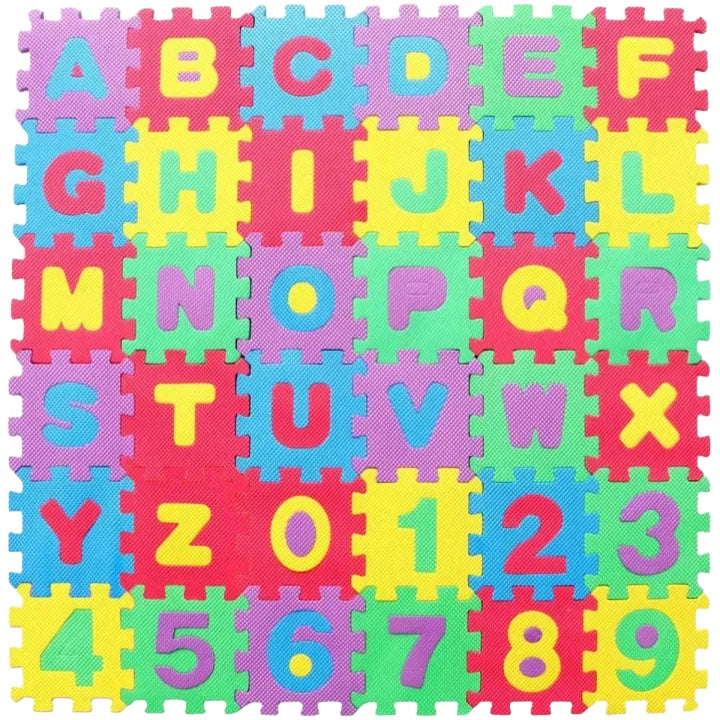 Kids ABC Block Mat – Alphabet & Number Foam Puzzle Play Mat for Kids