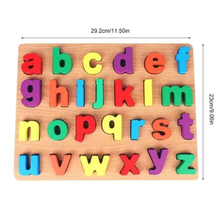 Wooden ABC, 123 & Shape Puzzle Board for Kids | Educational Learning Toy