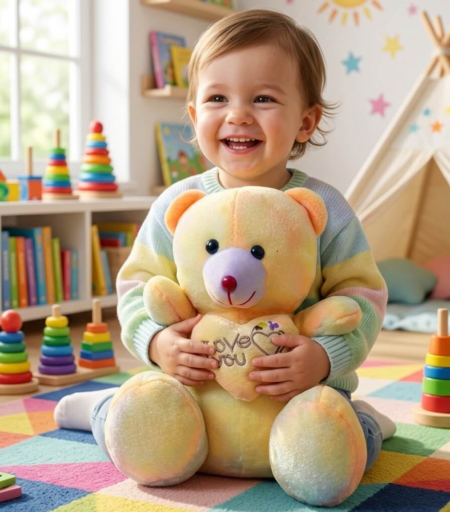 15-Inch Heart Hug Teddy Bear – Extra Soft Plush Gift for Kids & Loved Ones