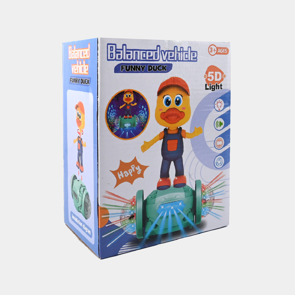Dancing Cartoon Duck Toy – B/O Musical Duck with Colorful Lights & Rotating Action