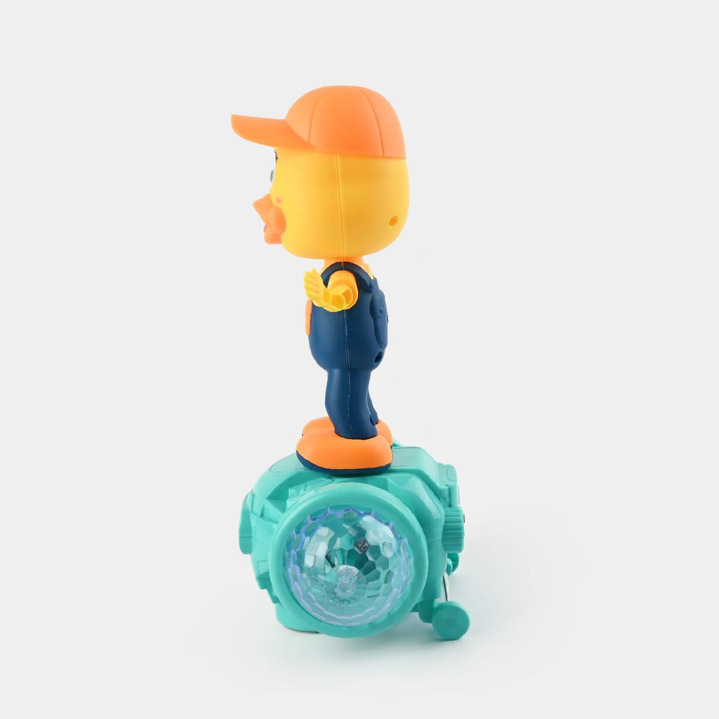 Dancing Cartoon Duck Toy – B/O Musical Duck with Colorful Lights & Rotating Action