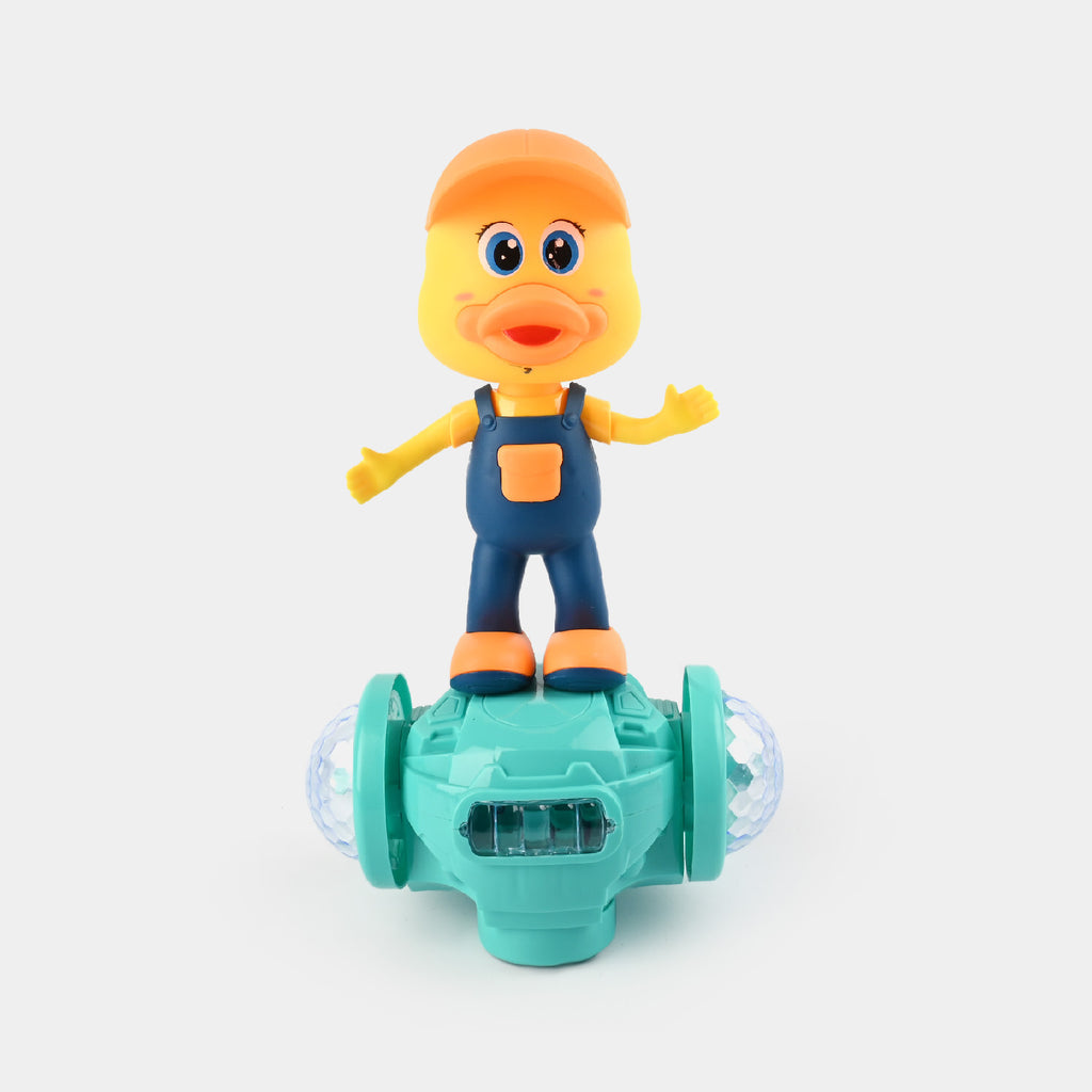 Dancing Cartoon Duck Toy – B/O Musical Duck with Colorful Lights & Rotating Action