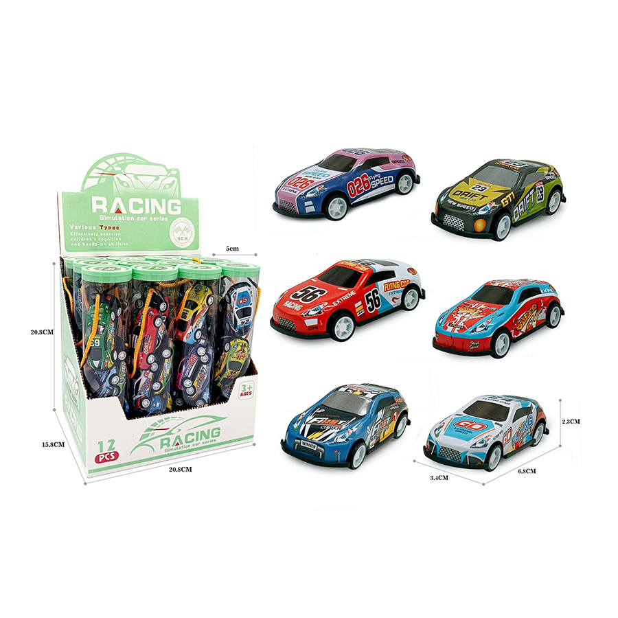 6Pcs Mini ABS Inertial Cars Set With Road Map & Storage Box