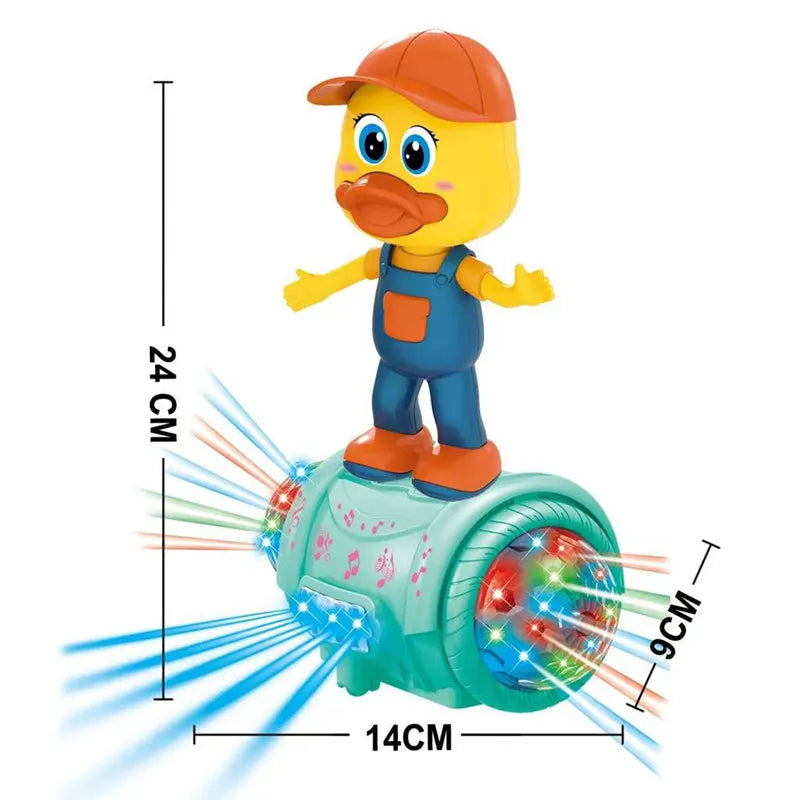 Dancing Cartoon Duck Toy – B/O Musical Duck with Colorful Lights & Rotating Action