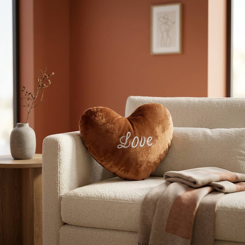 Love Heart Shape Pillow – Soft Plush Cushion for Gifting & Home Decor