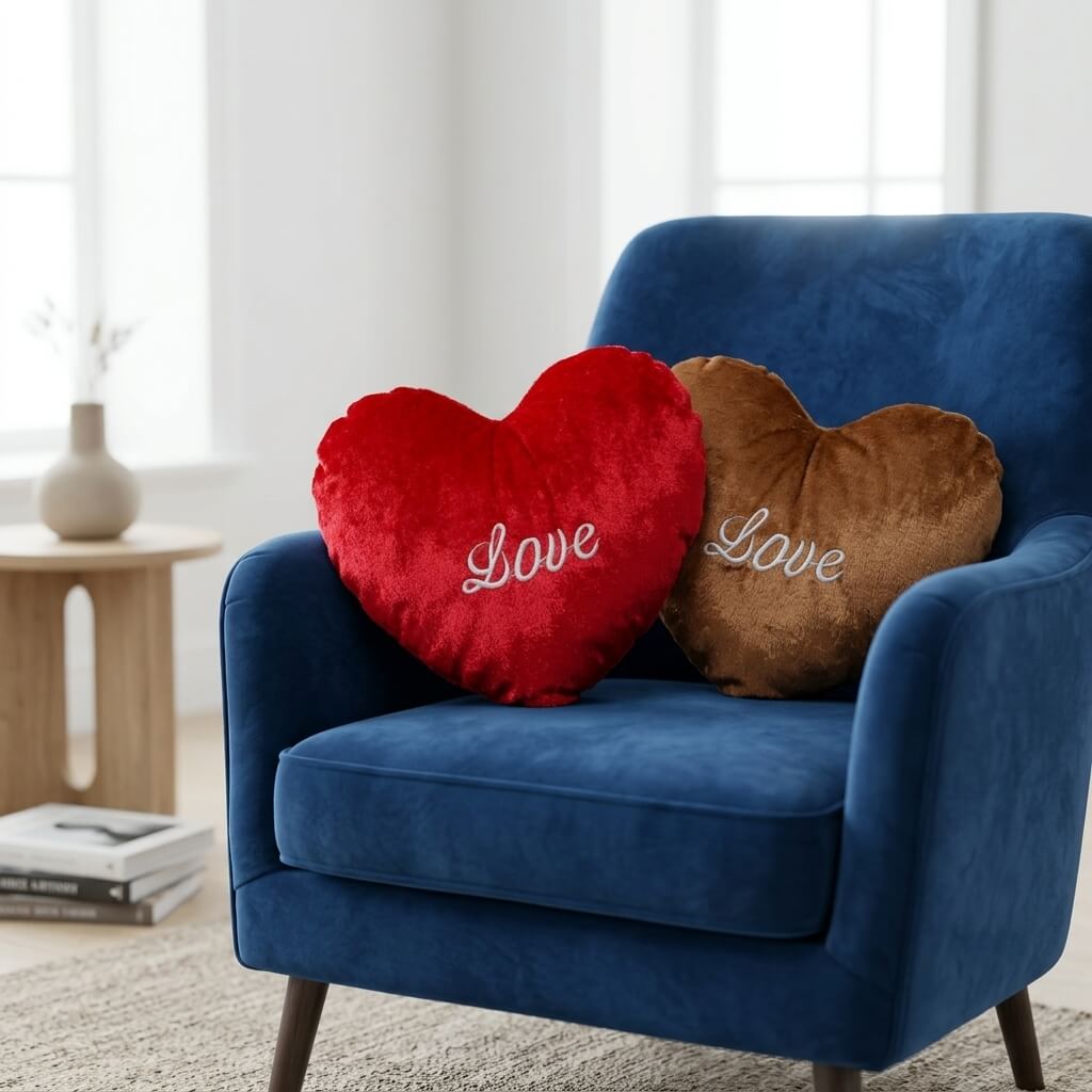 Love Heart Shape Pillow – Soft Plush Cushion for Gifting & Home Decor