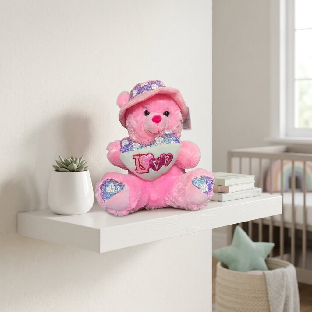 Heart Hug Teddy Bears with Cute Cap