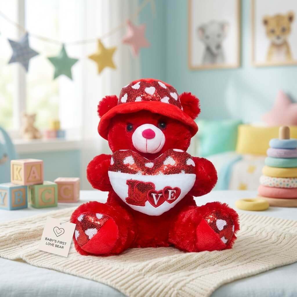 Heart Hug Teddy Bears with Cute Cap