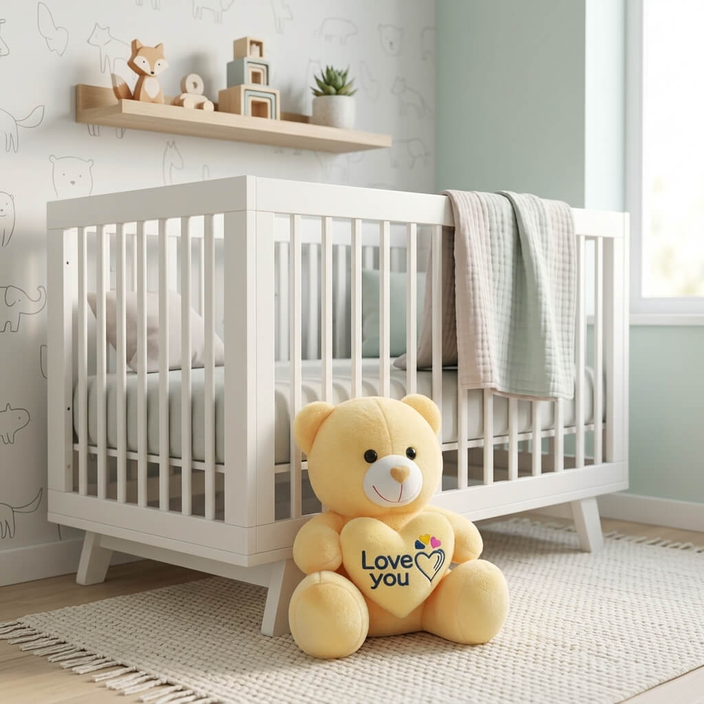 9 Inch Teddy Bear Hugging Heart – Cute & Cuddly Soft Toy