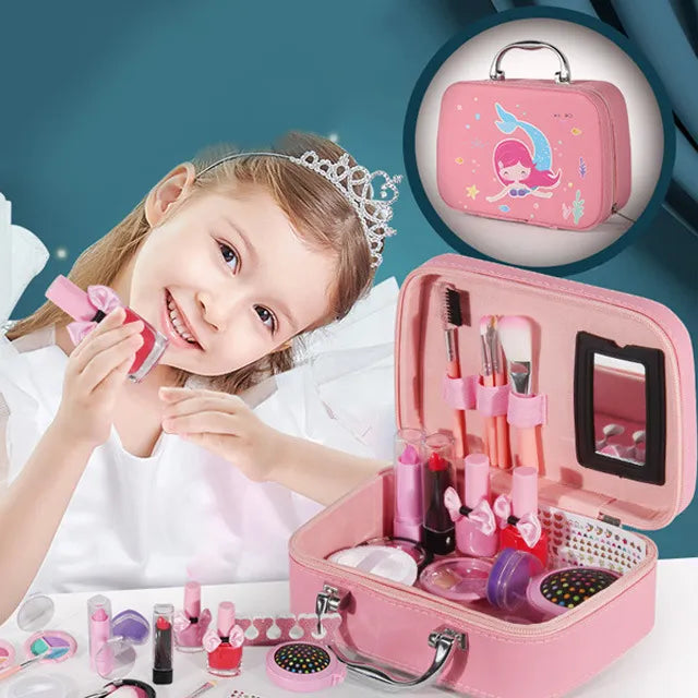Unicorn Makeup Kit Toy for Girls – 2 in 1 Beauty Box Set with Safe Pretend Cosmetics, Mirror & Accessories | Perfect Gift for Kids