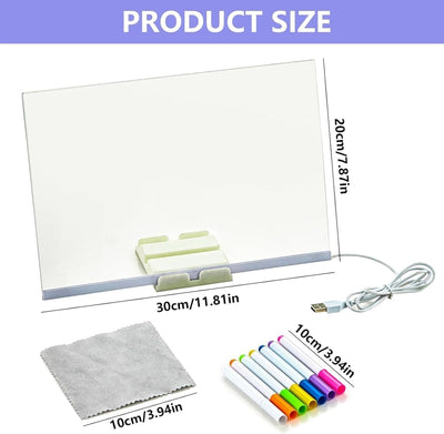 DIY LED Acrylic Writing Board Lamp  for Kids –Small Creative Glow Writing Board