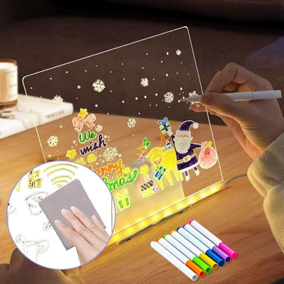 DIY LED Acrylic Writing Board Lamp  for Kids –Small Creative Glow Writing Board