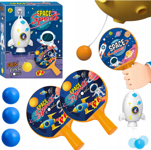 Space Sports Fun Ping Pong Game Set for Kids (Ages 3+) – Astronaut Theme Paddle & Ball Toy
