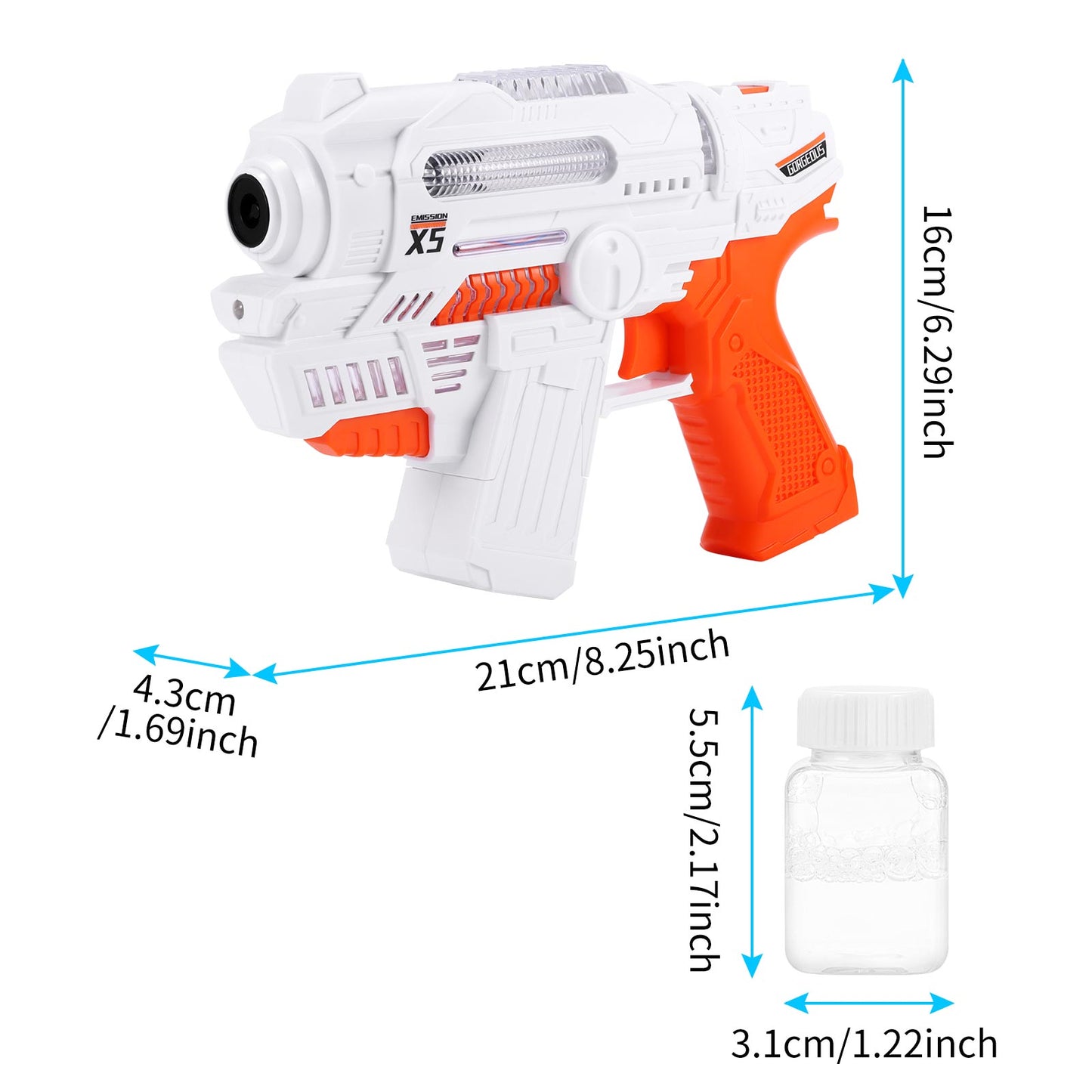 2-in-1 Automatic Bubble Gun Toy with Music & LED Lights – Electric Bubble Blaster for Kids | Perfect Birthday & Eid Gift