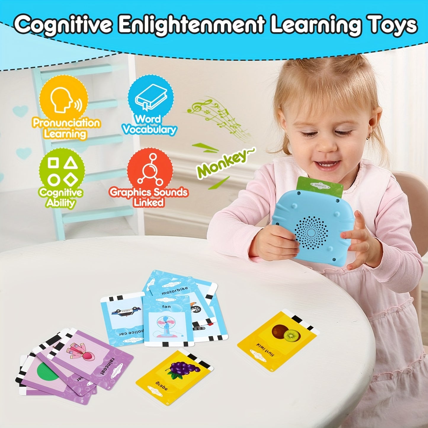 Kids Talking Flash Card Reader – Educational Learning Device for Early Development & Vocabulary Building
