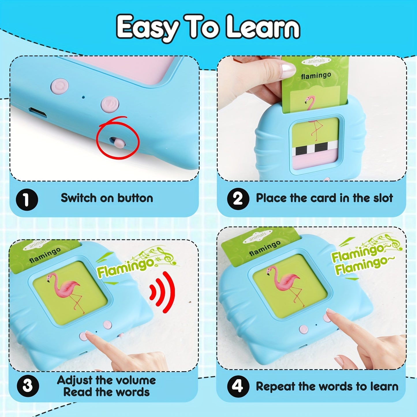 Kids Talking Flash Card Reader – Educational Learning Device for Early Development & Vocabulary Building