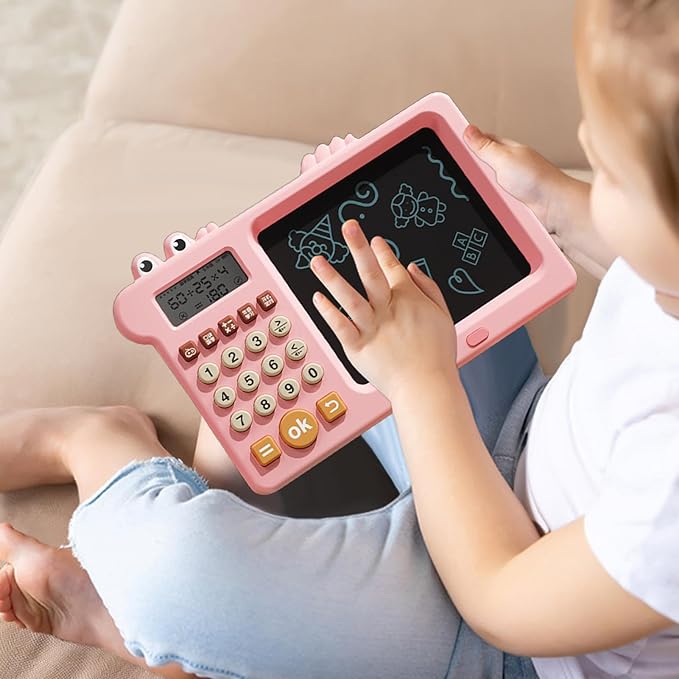 Early education writing tablet, multifunctional, with built-in calculator, 3 years+