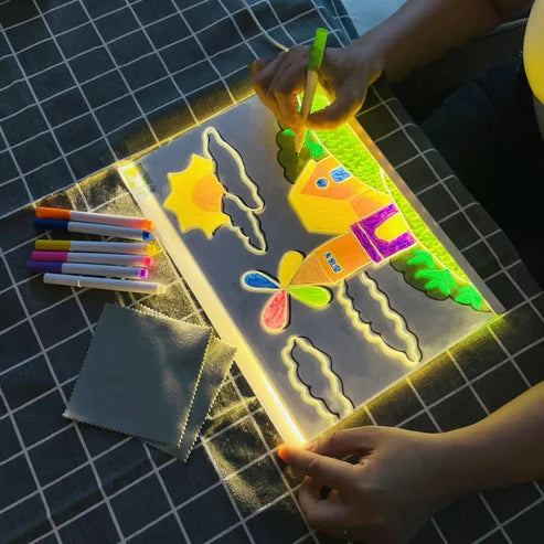DIY LED Acrylic Writing Board Lamp  for Kids –Small Creative Glow Writing Board