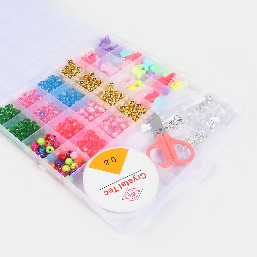 Girls Beads Set for Creative Play – DIY Jewelry Making Craft Kit for Kids